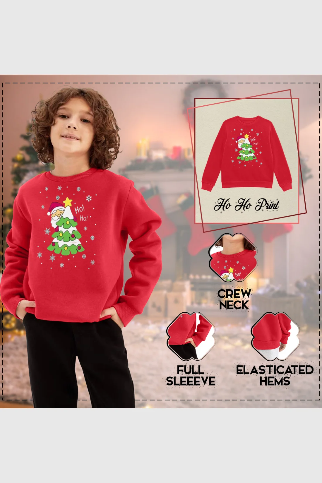 Kids Ho Ho Christmas Sweatshirt