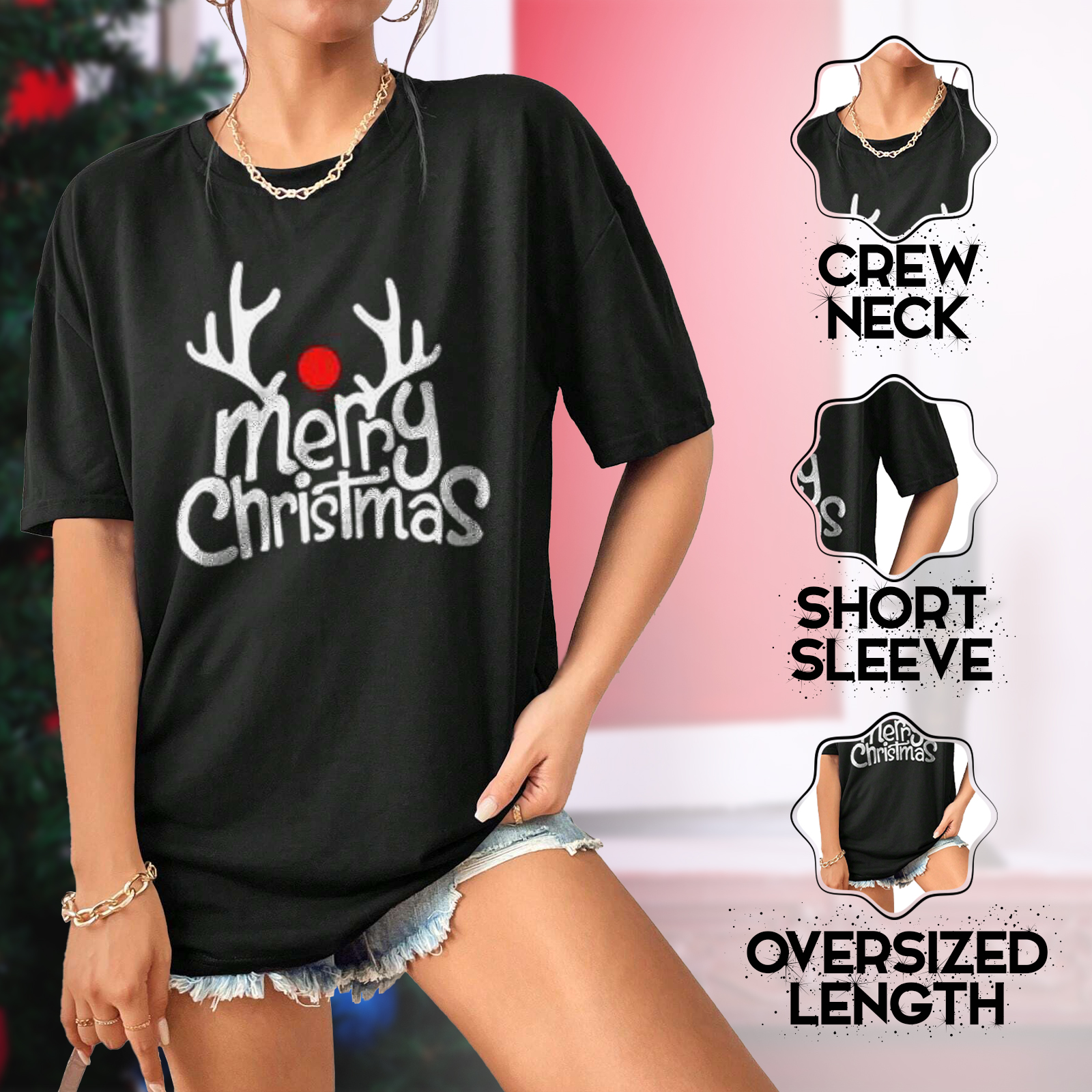 Merry Xmas Antler T-Shirt