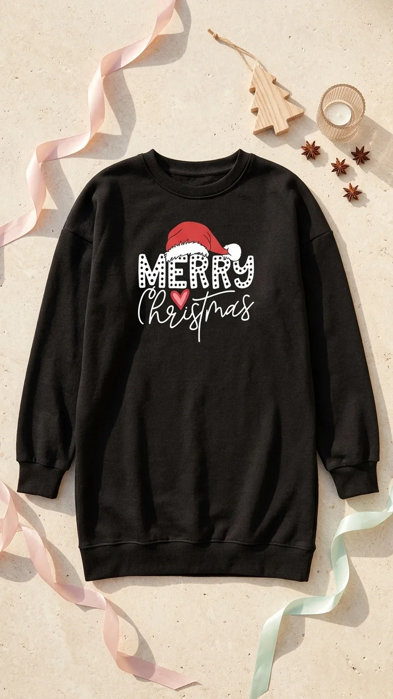 Merry Xmas Red Heart Sweatshirt