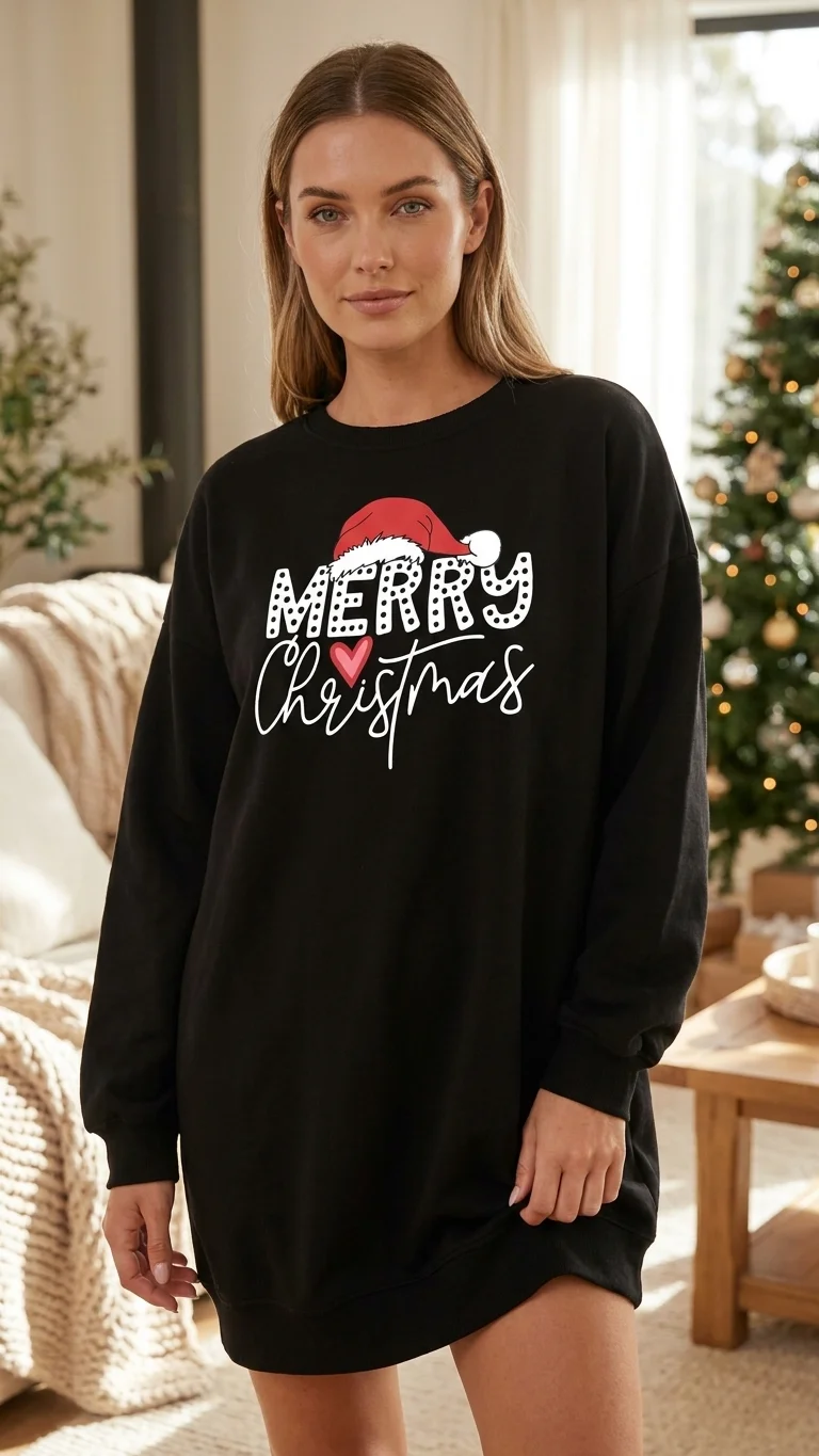 Merry Xmas Red Heart Sweatshirt