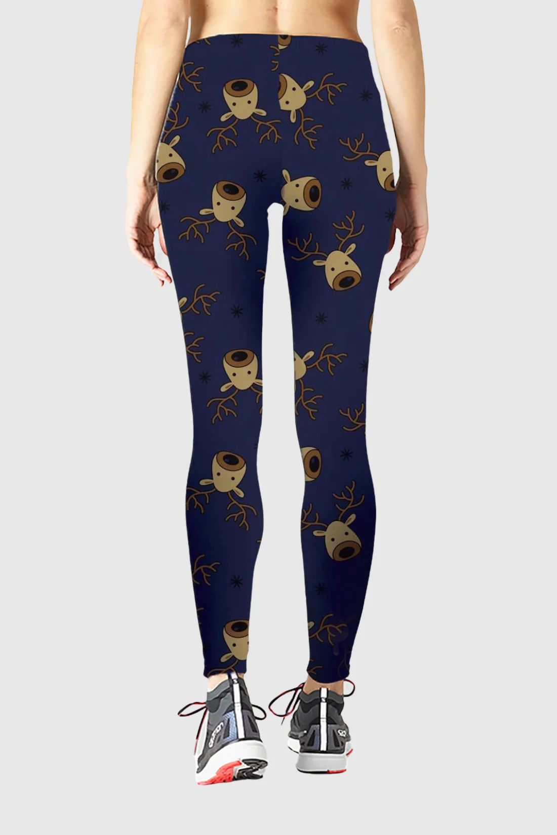 Reindeer Head Christmas Leggings