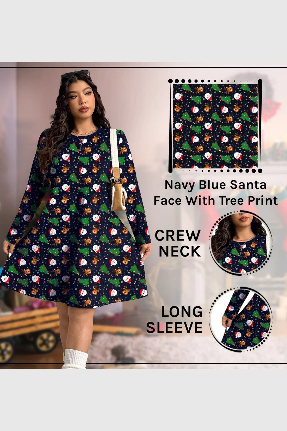 Santa Face Christmas Dress