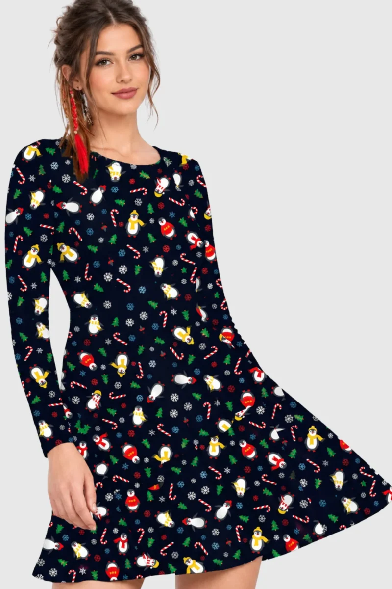 Penguin Scarf Christmas Dress