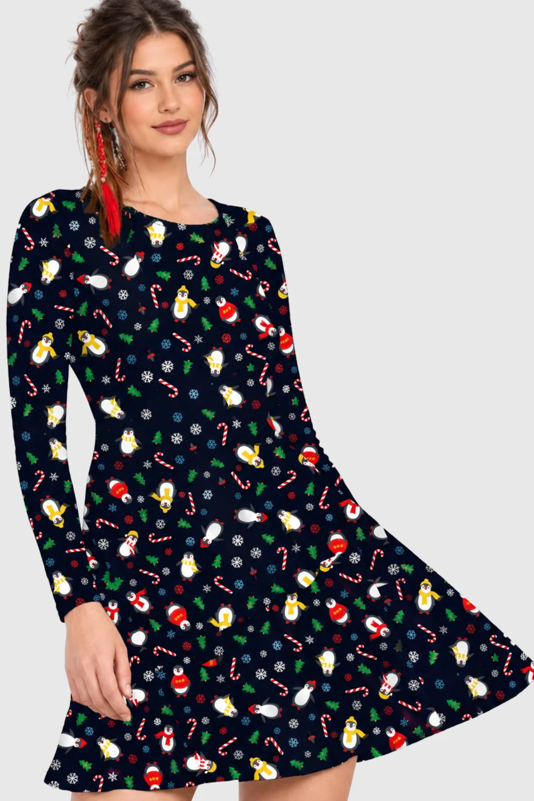 Penguin Scarf Christmas Dress