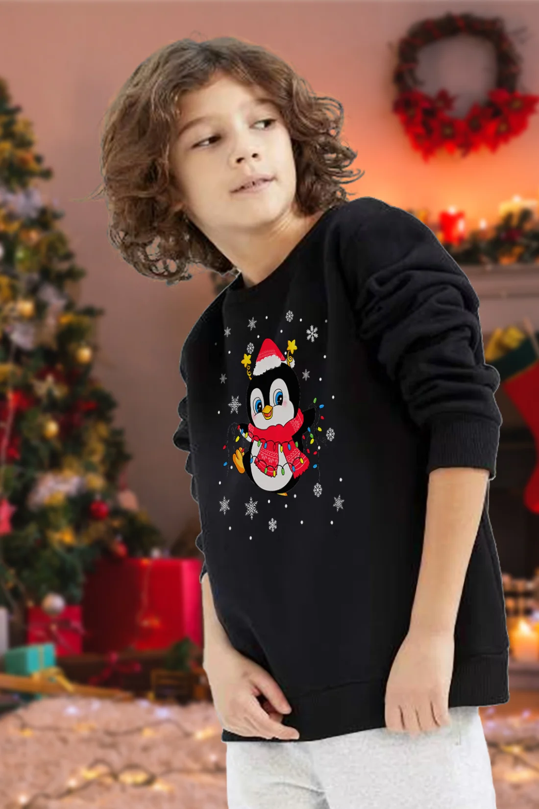 Kids Penguin Christmas Sweatshirt