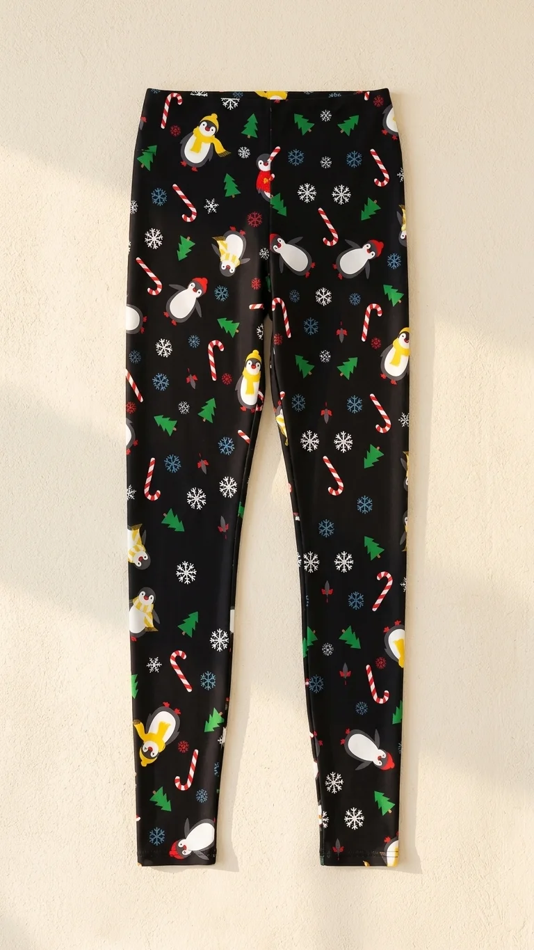Penguin Scarf Christmas Leggings