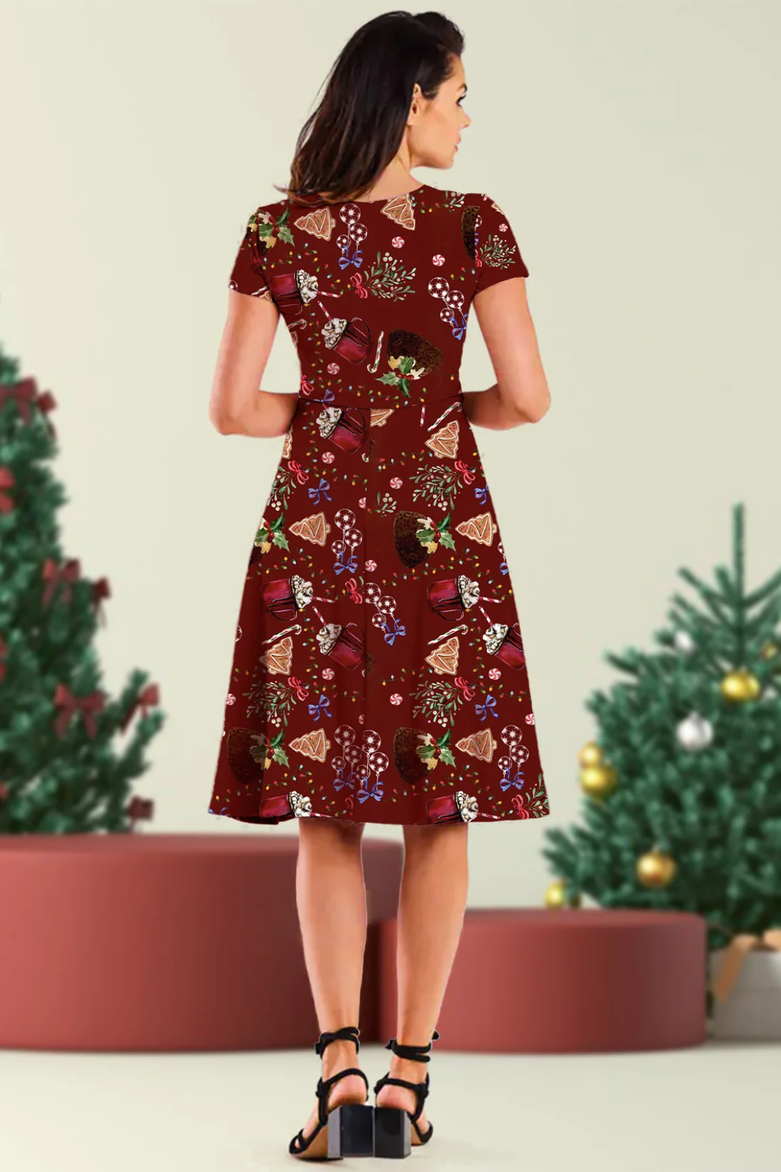 Xmas Gifts Vintage Midi Dress