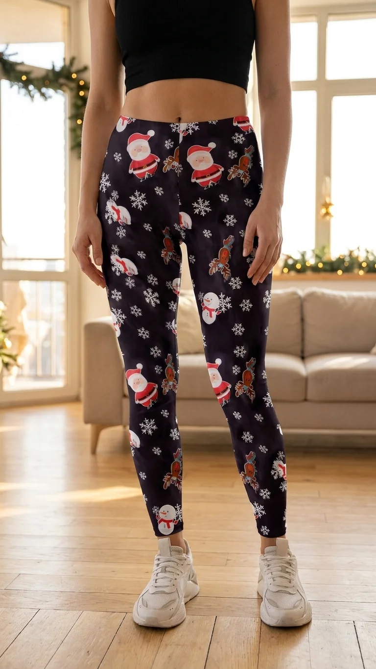 Santa Snowman Christmas Leggings