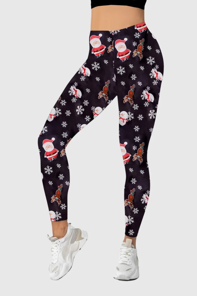 Santa Snowman Christmas Leggings