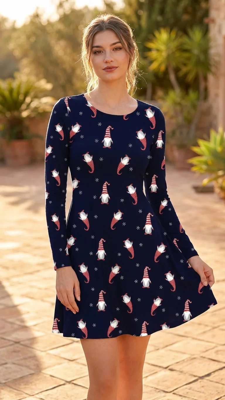 Santa Long Hat Christmas Dress