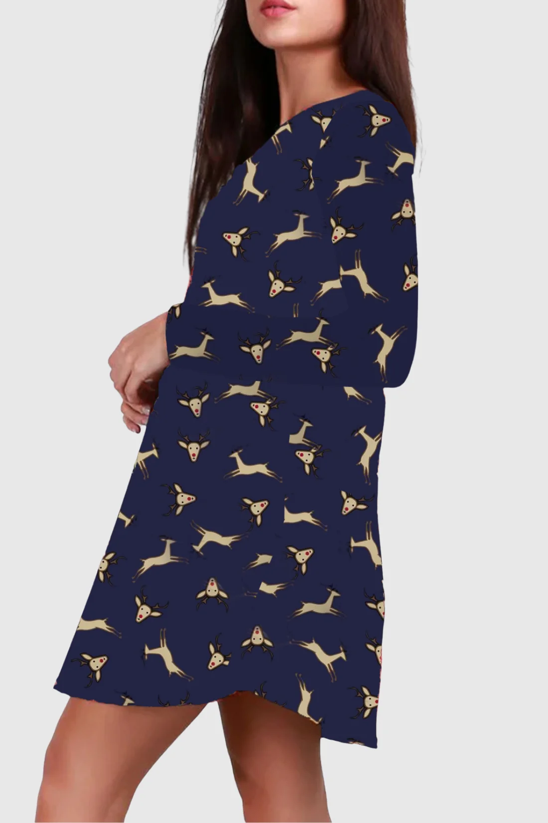 Seamless Deer Christmas Dress