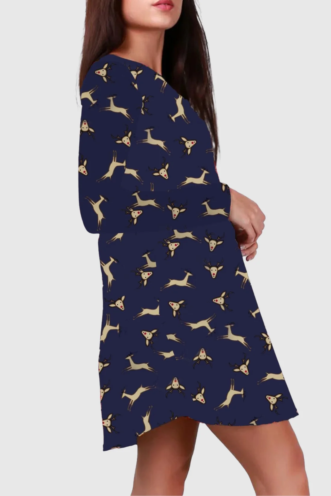 Seamless Deer Christmas Dress