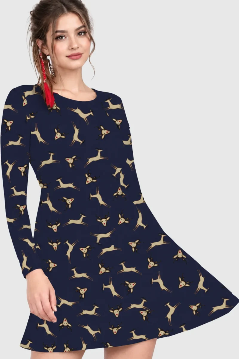 Seamless Deer Christmas Dress