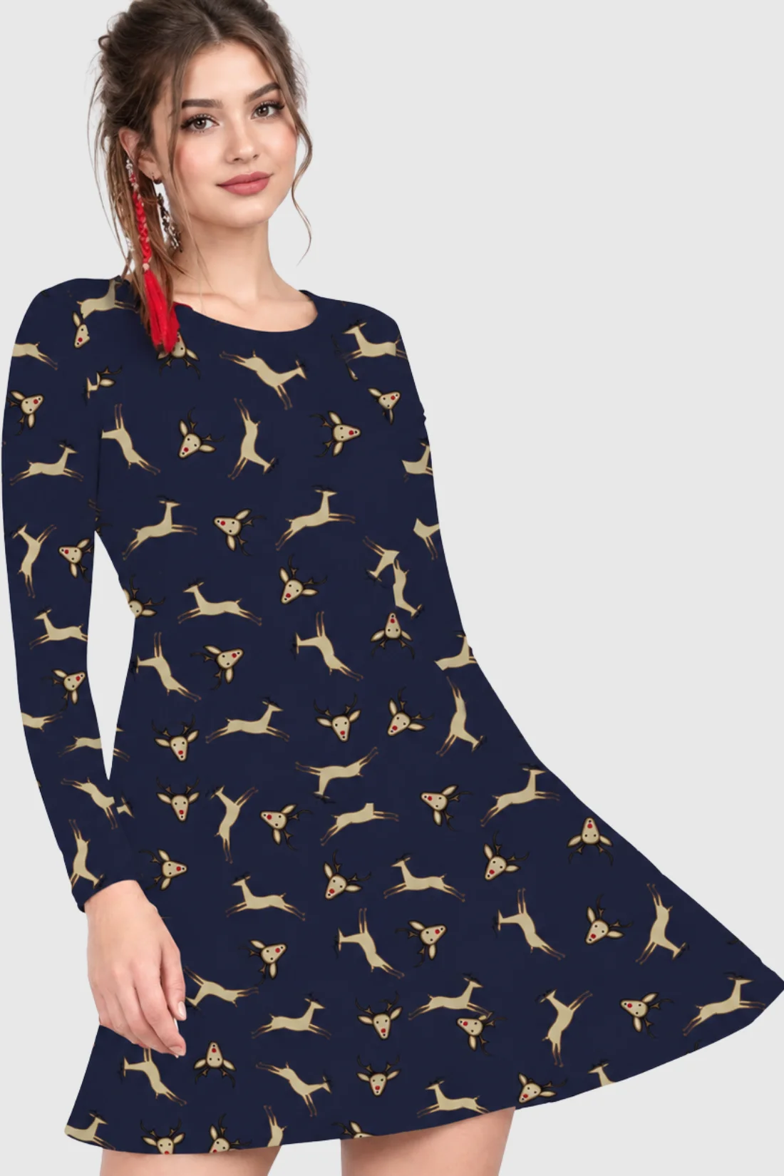 Seamless Deer Christmas Dress