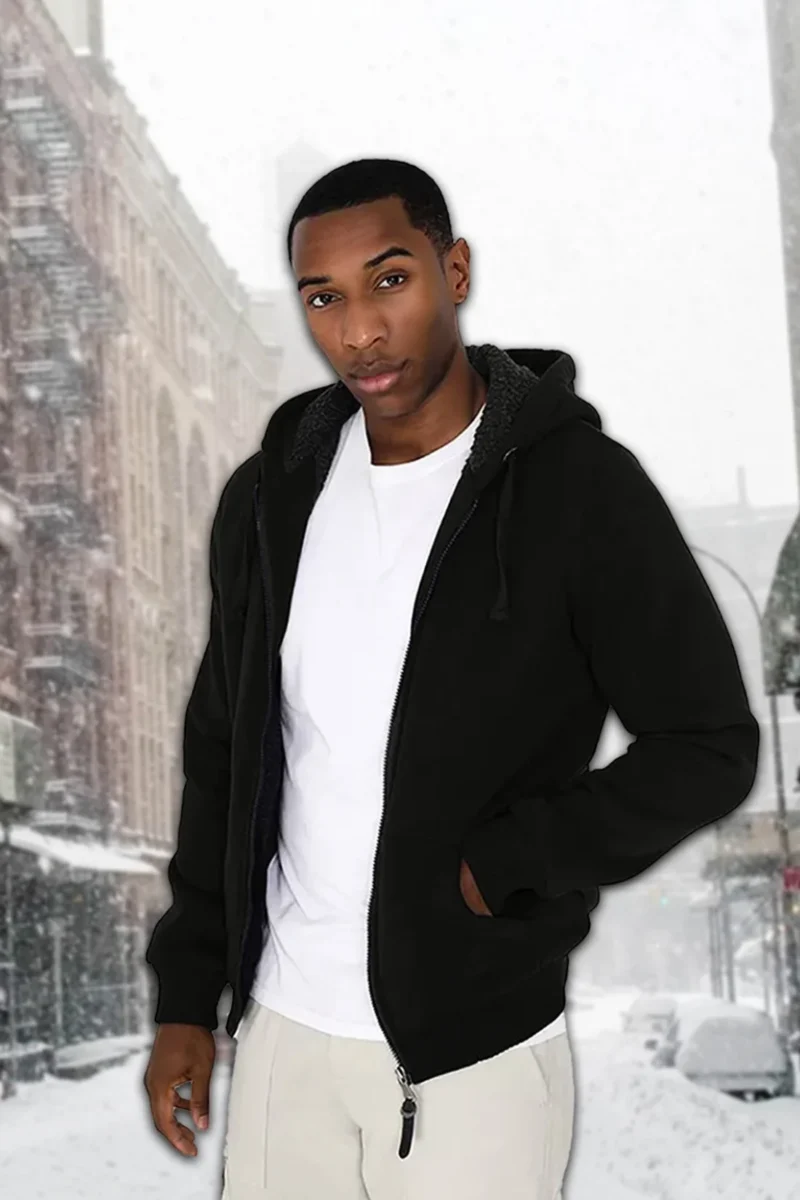 Men’s Sherpa Lined Fleece Hoodie