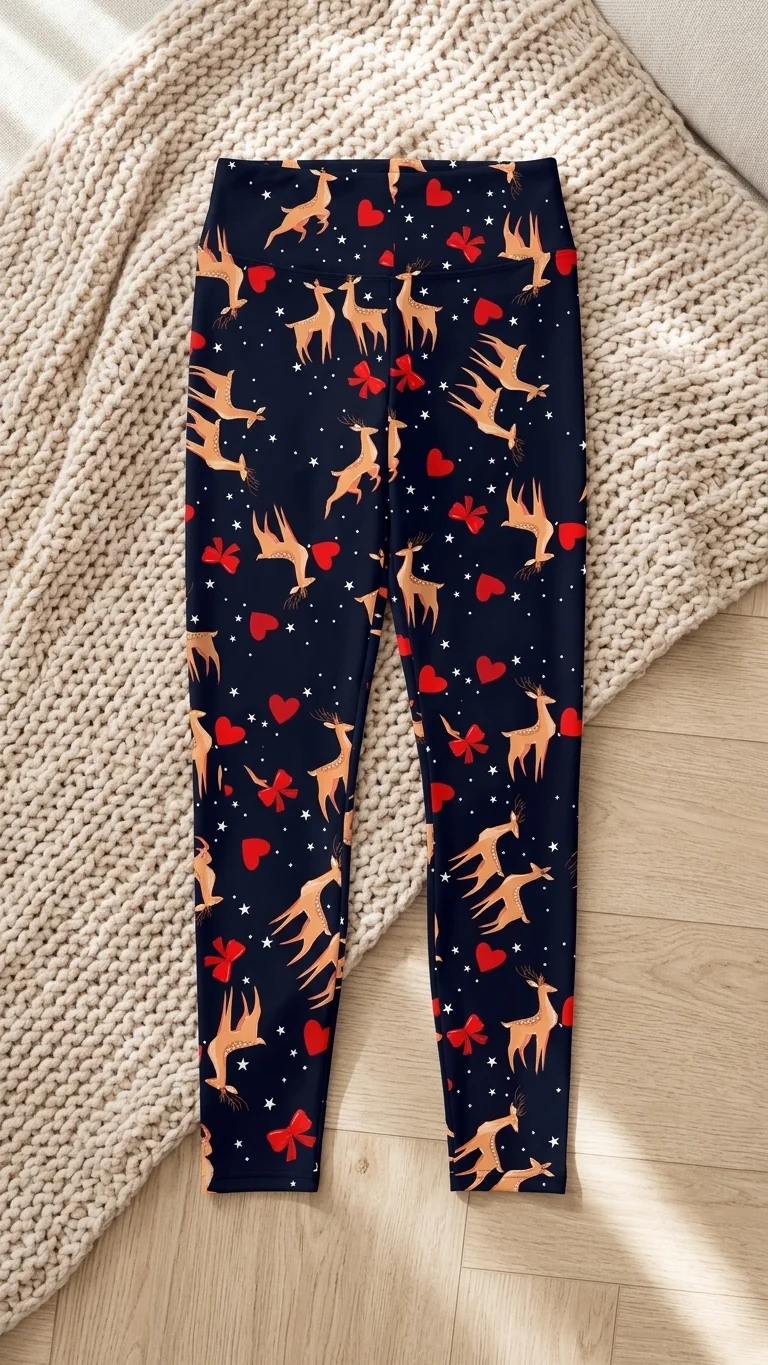 Reindeer Love Christmas Leggings