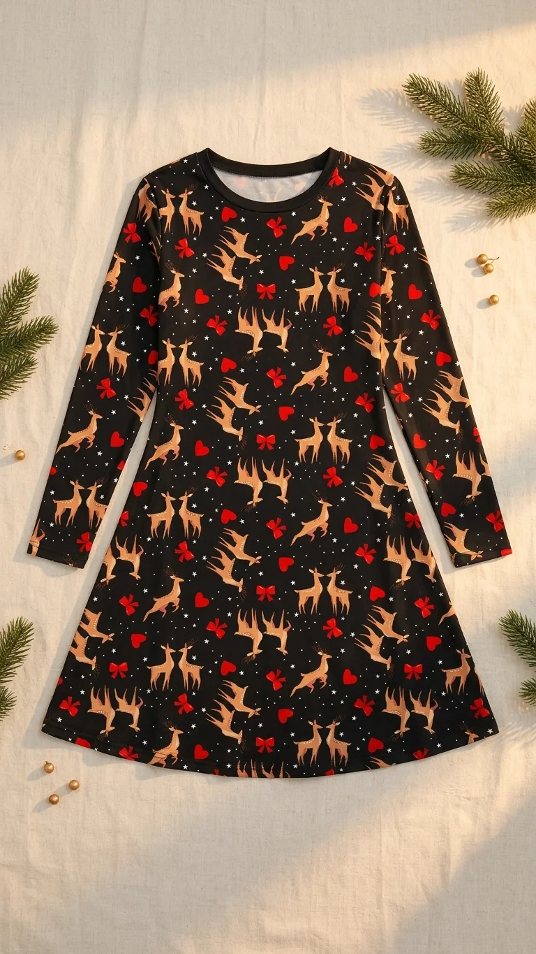 Reindeer Love Christmas Dress