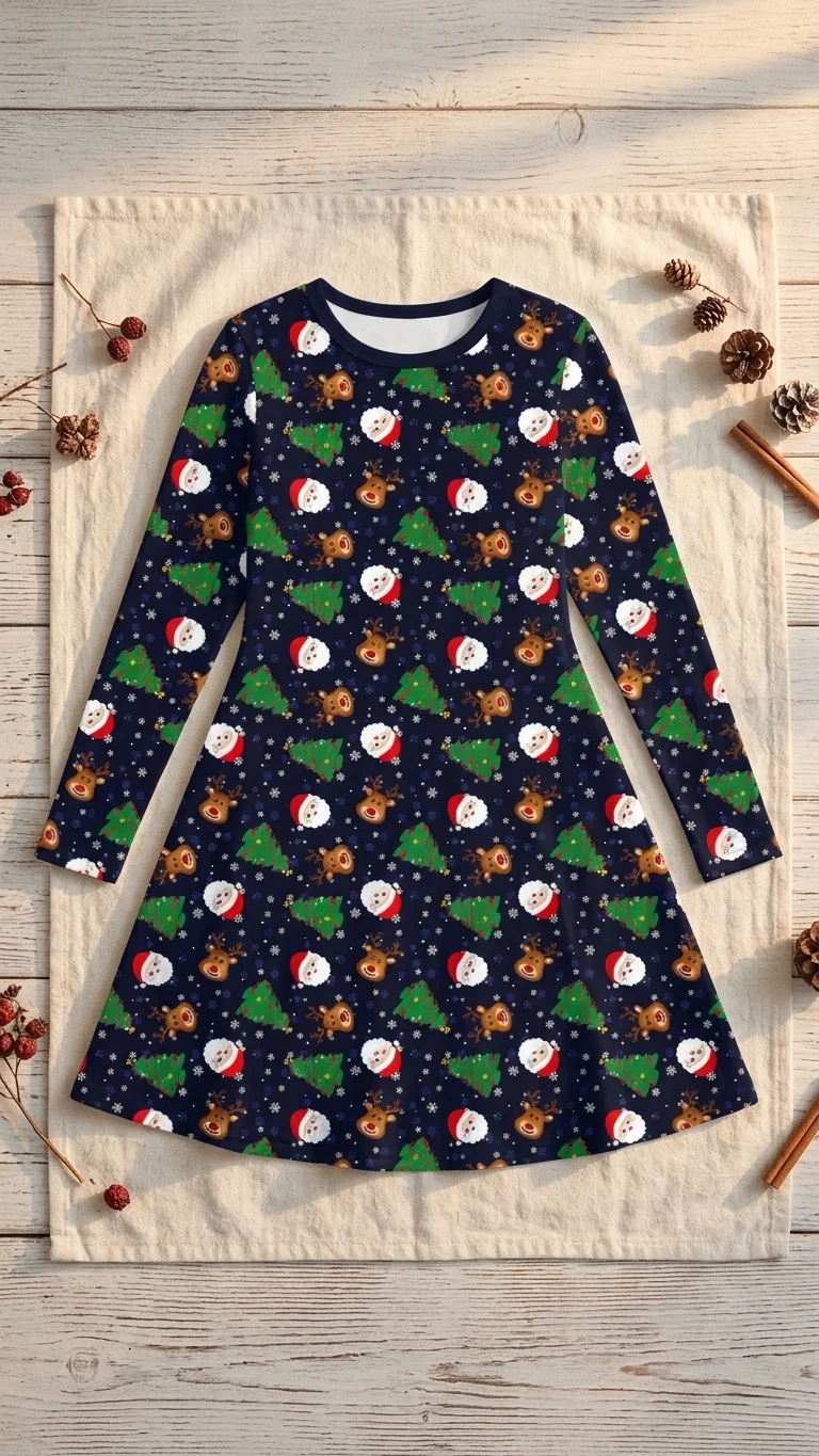 Santa Face Christmas Dress