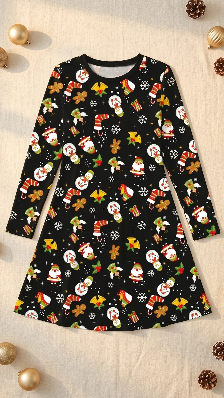 Angel Snowman Christmas Dress