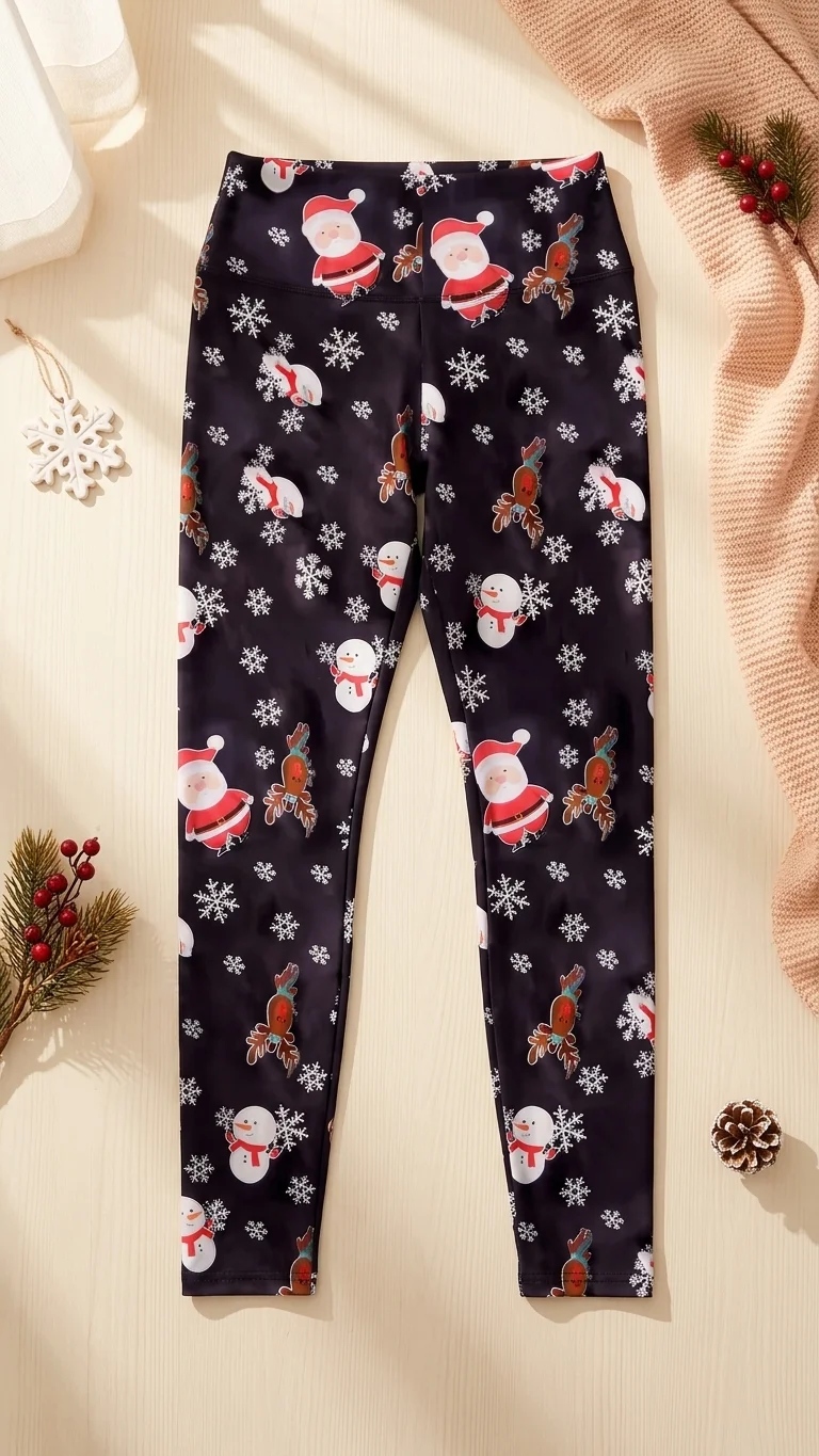 Santa Snowman Christmas Leggings