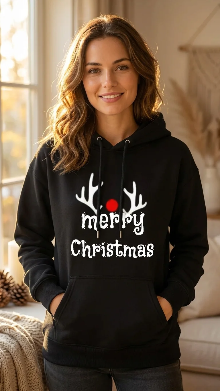 Merry Xmas Antler Hoodie