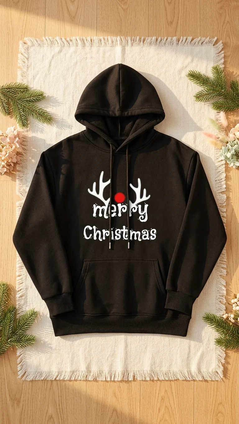 Merry Xmas Antler Hoodie