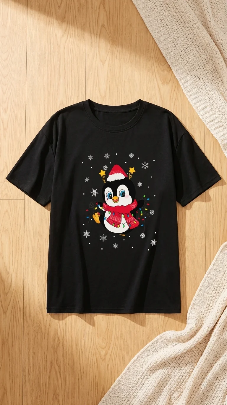 Penguin With Lights T-Shirt
