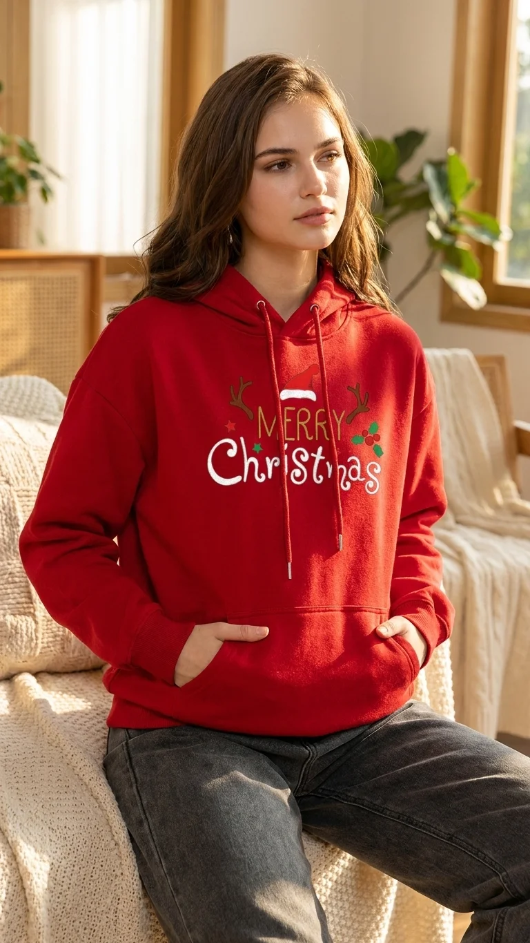 Merry Xmas Holly Hoodie