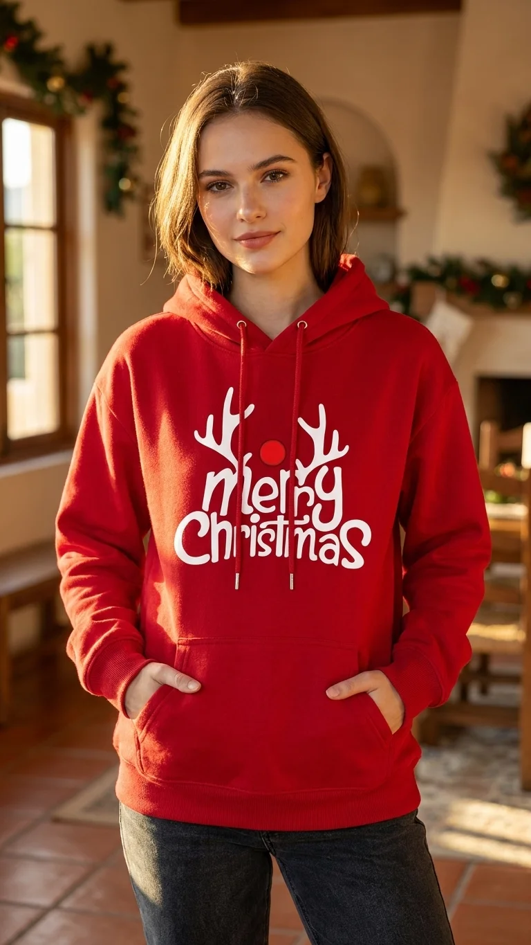 Merry Xmas Antler Hoodie