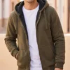 Men’s Sherpa Lined Fleece Hoodie